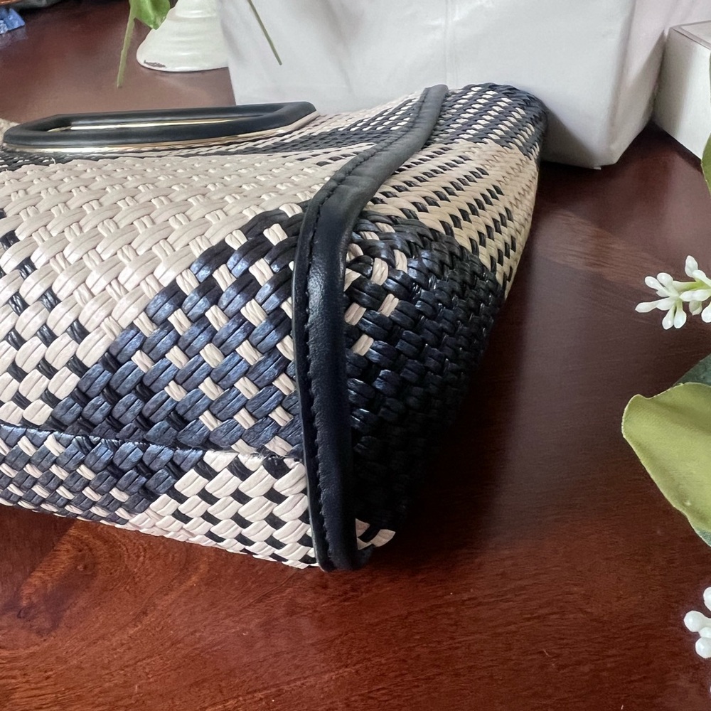 NWT Kate Spade Alexia Clutch Navy Blue/Cream Gingham Clutch/Crossbody - Picture 4 of 7